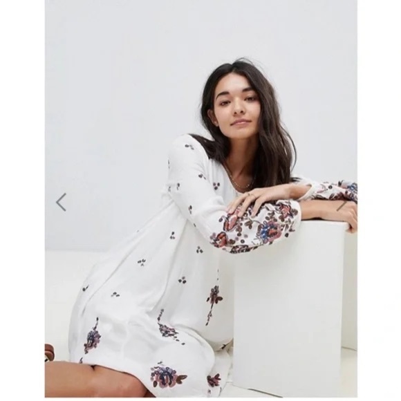 Free People Oxford Embroidered Mini Dress Size XS - Picture 1 of 6